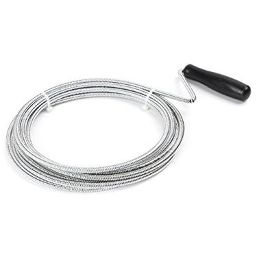 Imagem de Mallofusa Limpador de ralo de metal e removedor de entupimento, ferramenta de limpeza de coletor de cabelo de 3 m de comprimento, limpador de tubulação de draga de pia para lavatório de banheiro e