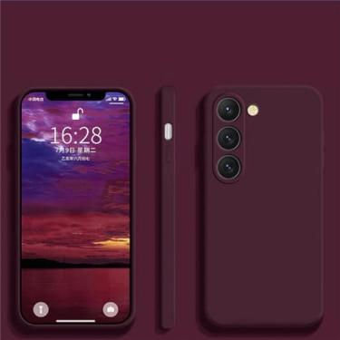 Imagem de Capa quadrada de silicone líquido para celular, capa macia para samsung galaxy s23 s 23 s22 ultra plus s23plus s23ultra, marrom, para s23