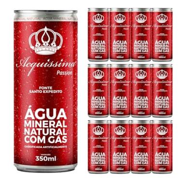 Imagem de Kit 12 Água Mineral Natural Acquissima Passion 350 ml Lata, Fonte Santo Expedito