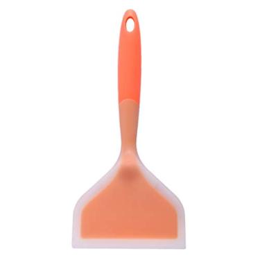Imagem de Goeielewe Omelette Espátula de silicone para panquecas de 25 cm, durável, resistente ao calor, espátula larga antiaderente para ovos, crepes, brownies, peixe, panqueca, pizza (laranja)