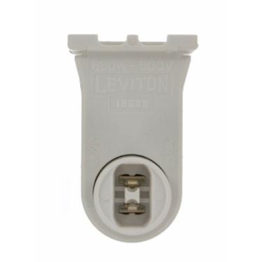 Imagem de Leviton Base de alta saída 13556-W, verso de contato duplo, suporte de lâmpada fluorescente, branco
