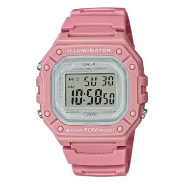 Imagem de Casio Relógio feminino, movimento de quartzo, mostrador digital, pulseira de plástico rosa - W-218HC-4AVDF, rosa, esportivo, rosa, esportivo
