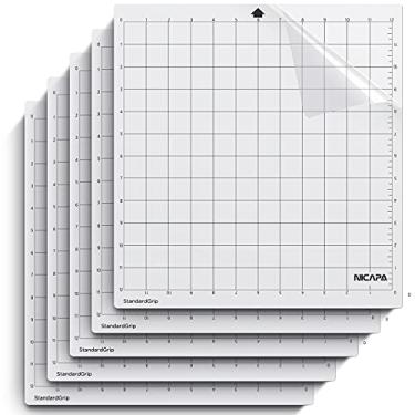 Imagem de Nicapa Tapete de corte StandardGrip para Silhouette Cameo 4/3/2/1 (12 x 12 polegadas, 5 tapetes) adesivo padrão colados acolchoados tapetes de corte de críquete acessórios de substituição para Silhouette Cameo