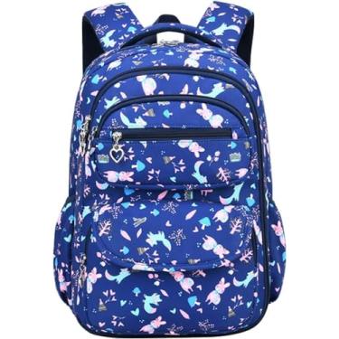 Imagem de Mochilas escolares infantis para alunos do ensino fundamental da primeira, segunda, terceira e sexta série, mochila ultraleve para meninas (azul)