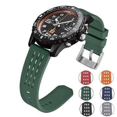 Imagem de YISIWERA Pulseiras de relógio inteligente de borracha verde de 22 mm para homens e mulheres