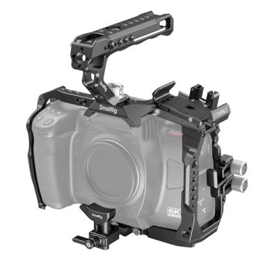 Imagem de SmallRig Kit básico de gaiola para câmera Blackmagic Design Cinema 6K, gaiola completa para BMCC 6K, com alça superior, suporte de montagem SSD, braçadeira de cabo e suporte de adaptador de montagem