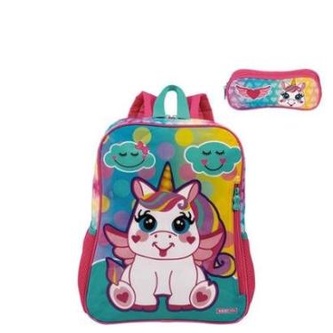 Imagem de Kit Mochila de Costas e Lancheira Sestini 21M Unicórnio-Feminino