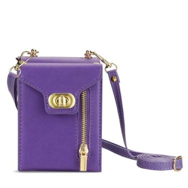 Imagem de Bolsa crossbody com zíper longo capa de couro para Samsung Galaxy Z Flip 5 4 3 5G Flip4 Flip5 Capa para vários cartões carteira, roxa, para Galaxy Z Flip 3