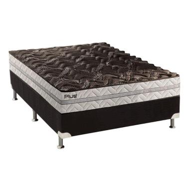 Imagem de  Cama Box Casal: Colchão Espuma D33 Paropas Pasquale Plus + Base CRC Suede Black(138x188)