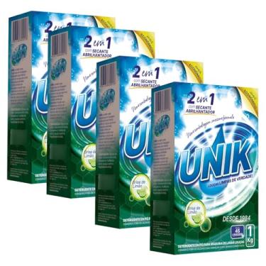 Imagem de 4 Unidades Detergente Em Pó Máquina Lavar Louça 1kg 2 Em 1 Unik