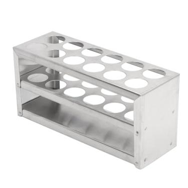 Imagem de Rack de Tubos de Ensaio de Aço Inoxidável, Rack de Tubos de Centrífuga, Rack de Suporte de Tubos de Ensaio para Laboratório e Estúdio, para Segurar Tubos de Amostra (23mm 12 Furos)