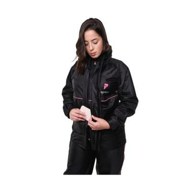 Imagem de Capa roupa conjunto chuva motoqueira feminina nylon pioneira tam g 008