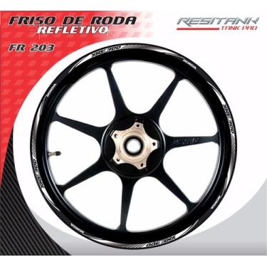 Imagem de Friso Honda P/ Xre300 Branco/preto Refletivo - Resitank, Branco