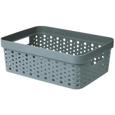 Imagem de Cesto Organizador s/Tampa Trama Rattan 11 Litros Multiuso Plástico - U