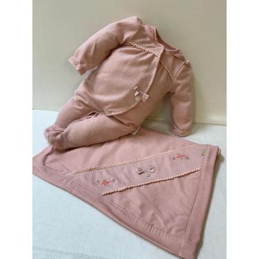 Imagem de Kit Saída Maternidade Luxo Bebê Menina Bordado Paraiso 16155-Feminino