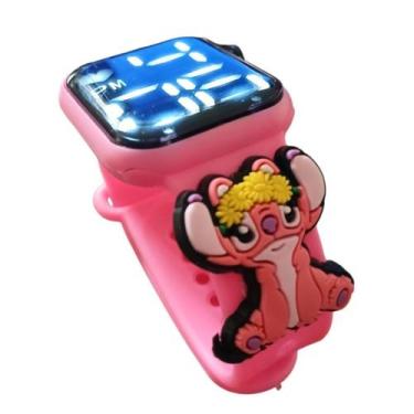 Imagem de Relógio Digital Infantil Stitch Angel_Laço-Amarelo_Rosa - SMACTUDO