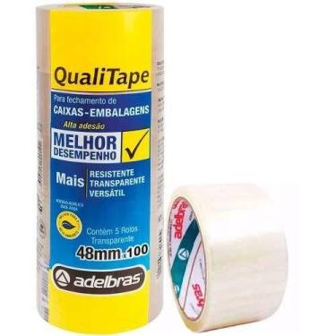 Imagem de Fita Adesiva Transparente 48mm x 100 Metros 5 Unidades - Adelbras