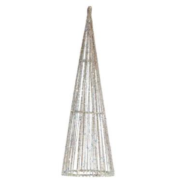 Imagem de Arvore Cone Aramada Luxuosa Champanhe Natalina 60 cm - Magizi
