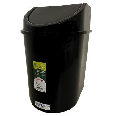 Imagem de Lixeira com Tampa Basculante 12 Litros Preto Jaguar