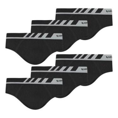 Imagem de Combo 6 Cuecas Slip Sem Costura Microfibra Lupo Original Nf, Preto, M