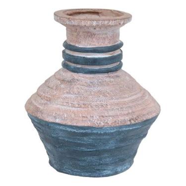 Imagem de Vaso Decorativo Enfeite Casa Resina 38x33x33cm Cinza - NH, Material: R