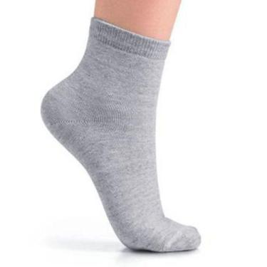 Imagem de Meia Feminina Selene Cano Curto Cinza Mescla - 724000, 34/39, Cinza