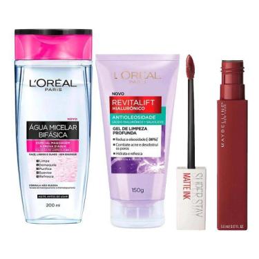 Imagem de LOréal Paris + Maybelline Kit - Água Micelar Bifásica + Gel de Limpeza
