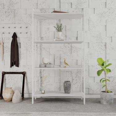 Imagem de Estante para Livros Industrial Aço Multiuso 4 Prateleiras 146cmx80cm A