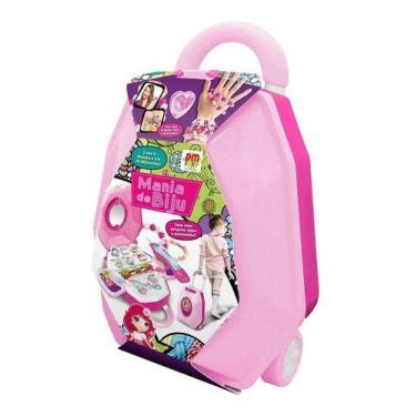 Imagem de Maleta Infantil Mania De Biju Kit 2 Em 1 Dm Toys Dmt6409, Rosa