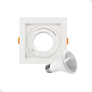 Imagem de Kit Spot De Embutir Recuado PAR20 LED 6000K Quadrado Direcionável - Aa