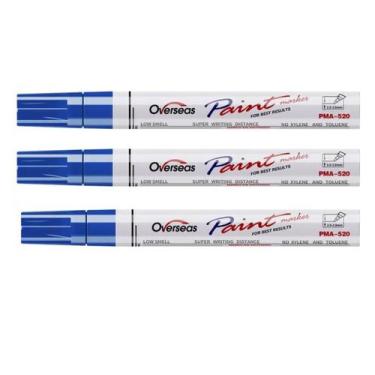 Imagem de Kit 3 Canetas Cirúrgicas Marcador Pele- Alto Rendimento-Azul - Oversea