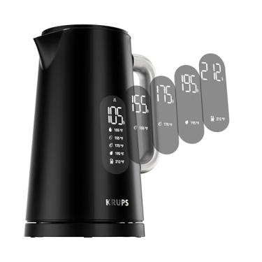 Imagem de KRUPS BW801852 Smart Temp Digital Kettle: Prepare chá e café. Interior inoxidável completo e segurança desligada, 1,7 litros, preto