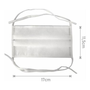 Imagem de Mascara Descartável Tnt Dupla Kit 100 Peças Lavável De Tiras - CDS, UN