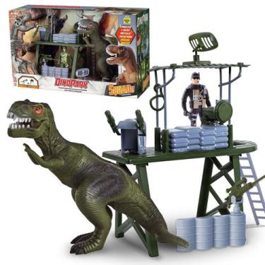 Imagem de Forte Militar Dino Park Cenário De Brinquedo Com Boneco Dinossauro - S