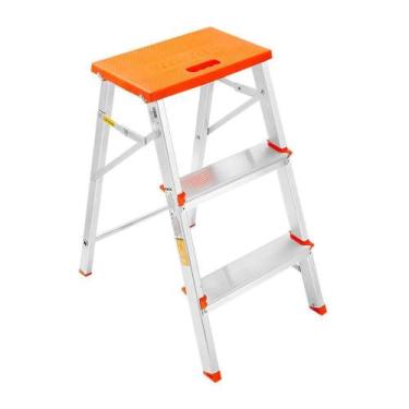 Imagem de Escada Banqueta Doméstica Dobrável 3 Degraus Alumínio Ágata BAQ-003