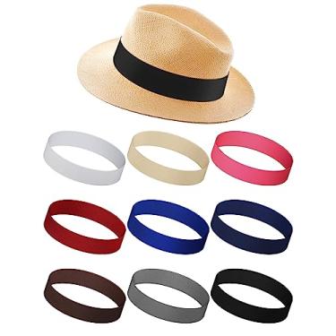 Imagem de Yahenda 9 peças de chapéu elástico faixa faixa panamá ocidental chapéu de cowboy bandas fantasia acessórios para cabeça para mulheres e homens, Multicor, medium, about 23.62 inches