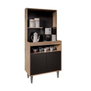 Imagem de Armário 2 Portas Cantinho Do Café Rilary Para Cozinha Freijó-preto M12 - D`rossi