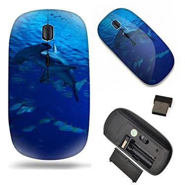 Imagem de Mouse sem fio fino de 2,4 G com nano receptor, mouse óptico móvel portátil para notebook, PC, laptop, computador, MacBook - Hammerhead Shark Underwater