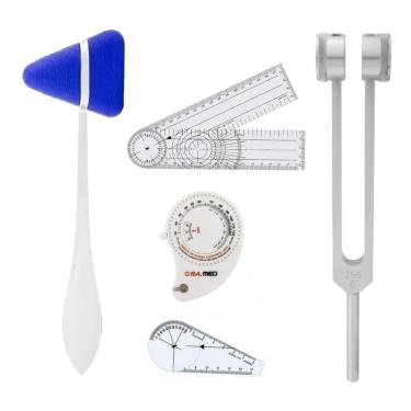 Imagem de Kit Martelo Taylor Diapasão 256hz + Trena + Goniometro Pequeno E Goniometro Grande