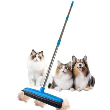 Imagem de Removedor de pelos de animais de estimação, ancinho de carpete para remoção de pelos de animais de estimação, ferramenta 2 em 1 de remoção de pelos de animais de estimação, vassoura de borracha e rodo