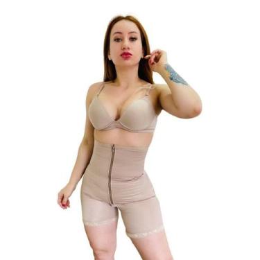 Imagem de Short Modelador Feminino 4 Barbatanas Tecido Duplo Com Zíper - Fanátic