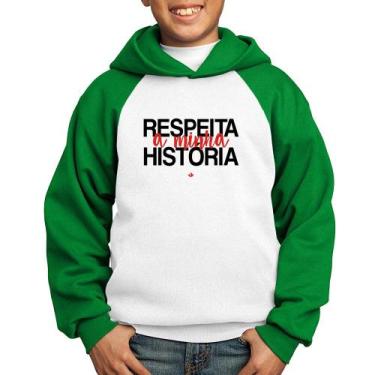 Imagem de Moletom Infantil Respeita a minha História - Foca na Moda, Branco, Ver