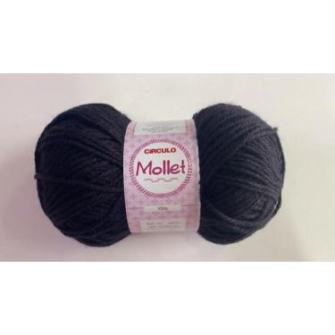 Imagem de Lã Mollet Circulo Novelo com 100 Gramas  - UNIDADE - COR 940 PRETO