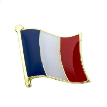 Imagem de Broche Bandeira França Pin Diplomático Francês Europa Metal - COREIA D