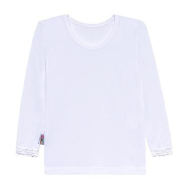 Imagem de Blusa segunda pele infantil  com renda no punho  - Ege Baby, Branco, 6