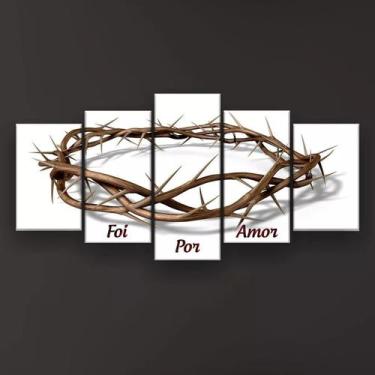 Imagem de Quadro Decorativo Coroa Espinhos Amor 5pç - Loja Wall Frame