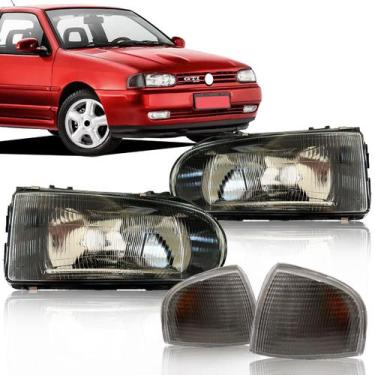 Imagem de Par Farol Gol Bola Máscara Negra G2 1995 96 97 1998 1999 + Piscas Fumê