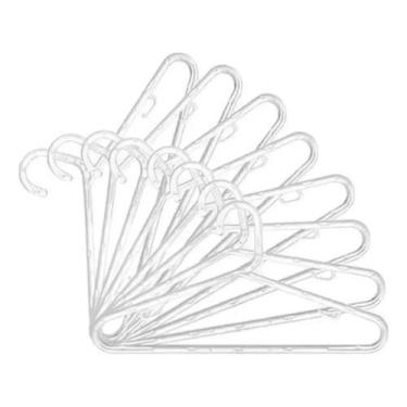 Imagem de Cabides Adulto Fino Atacado Calça Roupa Transparente Kit 50x - FML_Cab