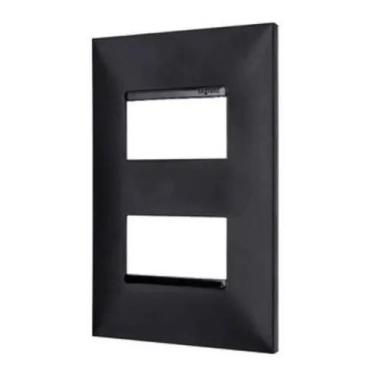 Imagem de Placa Espelho 4x2 Pial Plus+(mais) 2 Posto 618506pt Preto - legrand