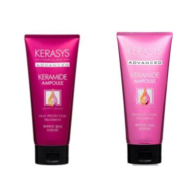 Imagem de  Kerasys Kit Máscaras Keramide Ampoule Heat 200ml + Damage Clinic 200M